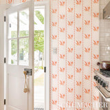 Agave Stripe Grapefruit by Peg Norriss Modern Botanical Wallpaper – Schumacher 5012682