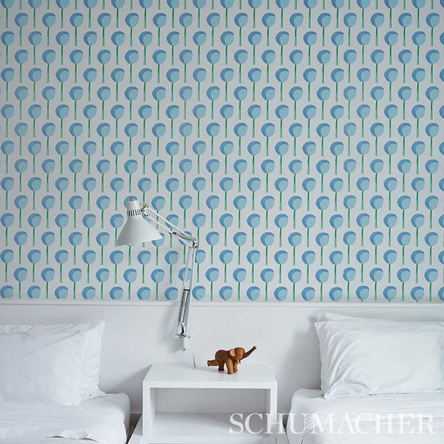 Topiary Bluebell by Peg Norriss Modern Botanical Wallpaper – Schumacher 5012701