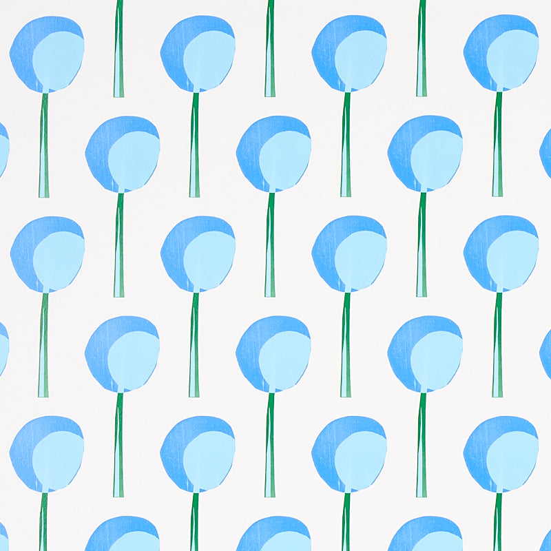 Topiary Bluebell Wallpaper by Peg Norriss | Schumacher 5012701 ...