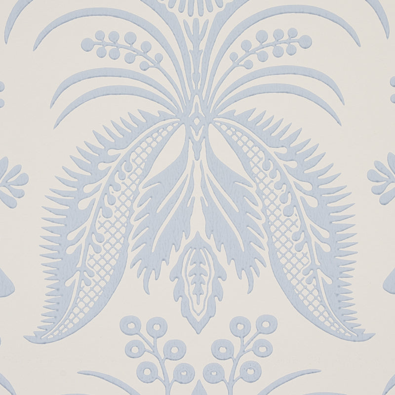 Greta Ivory Damask Floral Surface Print Wallpaper – Schumacher 5012720
