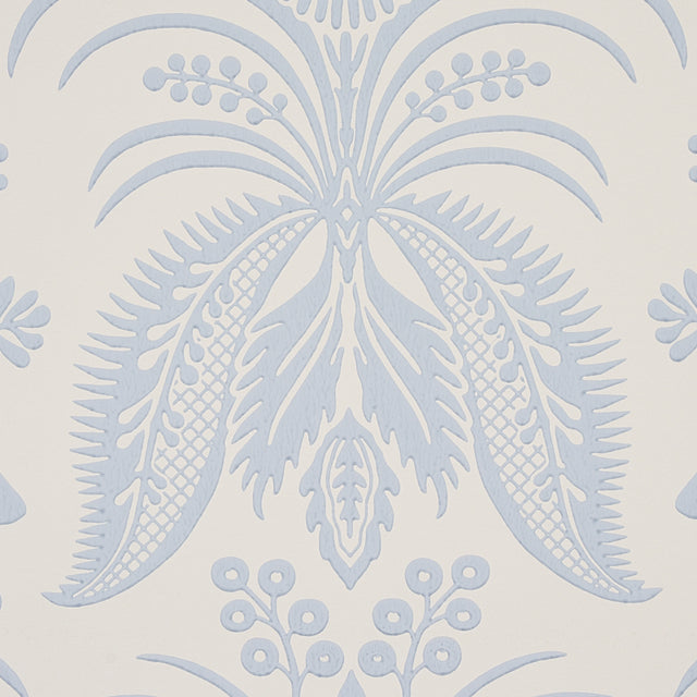 Greta Ivory Damask Floral Surface Print Wallpaper – Schumacher 5012720