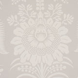 Greta Grey Floral Damask Surface Print Wallpaper by Schumacher – 5012721