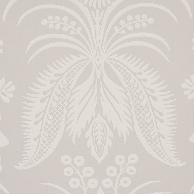 Greta Grey Floral Damask Surface Print Wallpaper by Schumacher – 5012721