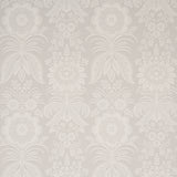 Greta grey floral damask surface print wallpaper by Schumacher, New Traditional collection