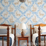 Woburn Meadow Ice by Schumacher Luxe Lodge Collection Rustic Stag Wallpaper – Schumacher 5012730