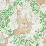 Woburn Meadow Forest by Schumacher Luxe Lodge Rustic Stag & Oak Leaf Wallpaper – Schumacher 5012731