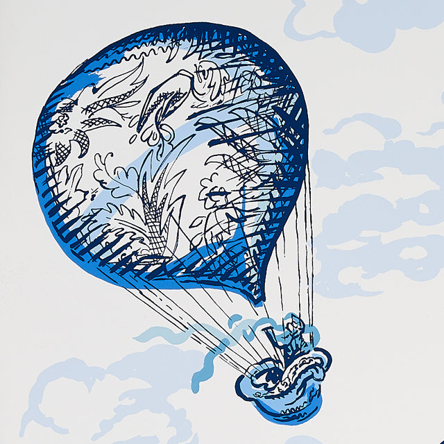 Balloons Blue by Schumacher Flight Of Fancy Hand-Screened Wallpaper – Schumacher 5012790