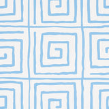 Trousdale Aqua Greek Key Wallpaper by Cristina Buckley – Schumacher 5012812