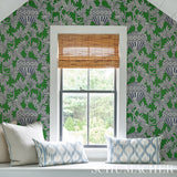 Santarem Green by Schumacher Tropical Palm and Parrot Wallpaper – Schumacher 5012821