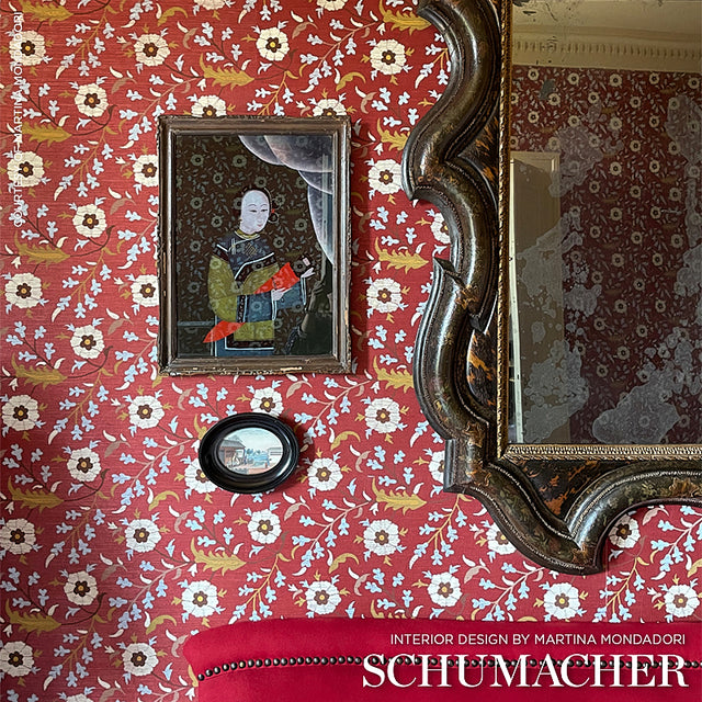 Floralia Sisal Parchment Botanical Wallpaper by Schumacher – 5012830