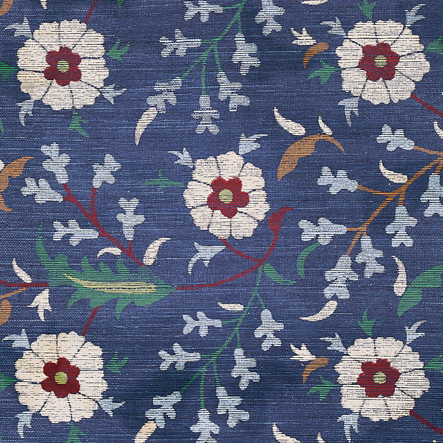Floralia Sisal Indigo Botanical Wallpaper by Schumacher – Cabana Collection 5012831
