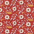 Floralia Sisal wallpaper in Garnet by Schumacher, a scrolling botanical floral design on a textured sisal ground, shown in a styled interior and close-up views.