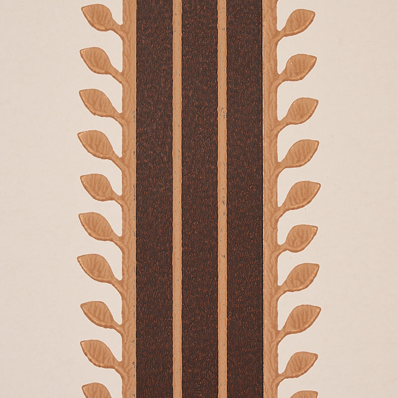 Etruscan Stripe Brown by Schumacher Cabana Collection Washable Wallpaper – Schumacher 5012850