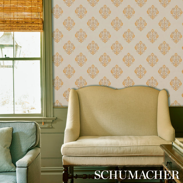 Constantine Natural & Ocher by Schumacher Cabana Collection Digital Print Wallpaper – Schumacher 5012880