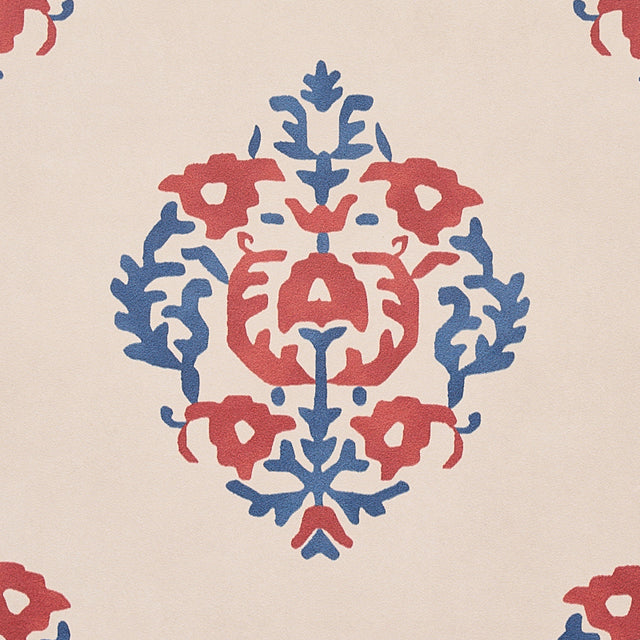 Constantine Red & Blue by Schumacher Cabana Collection Wallpaper – Schumacher 5012882