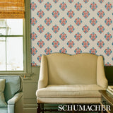 Constantine Red & Blue by Schumacher Cabana Collection Wallpaper – Schumacher 5012882