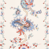 Elena Paisley Stripe Blue by Schumacher Cabana Collection Bohemian Wallpaper – Schumacher 5012891