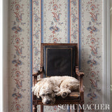 Elena Paisley Stripe Blue by Schumacher Cabana Collection Bohemian Wallpaper – Schumacher 5012891