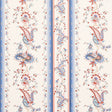 Elena Paisley Stripe blue gravure-printed wallpaper with intricate paisley and stripe pattern from Schumacher Cabana collection