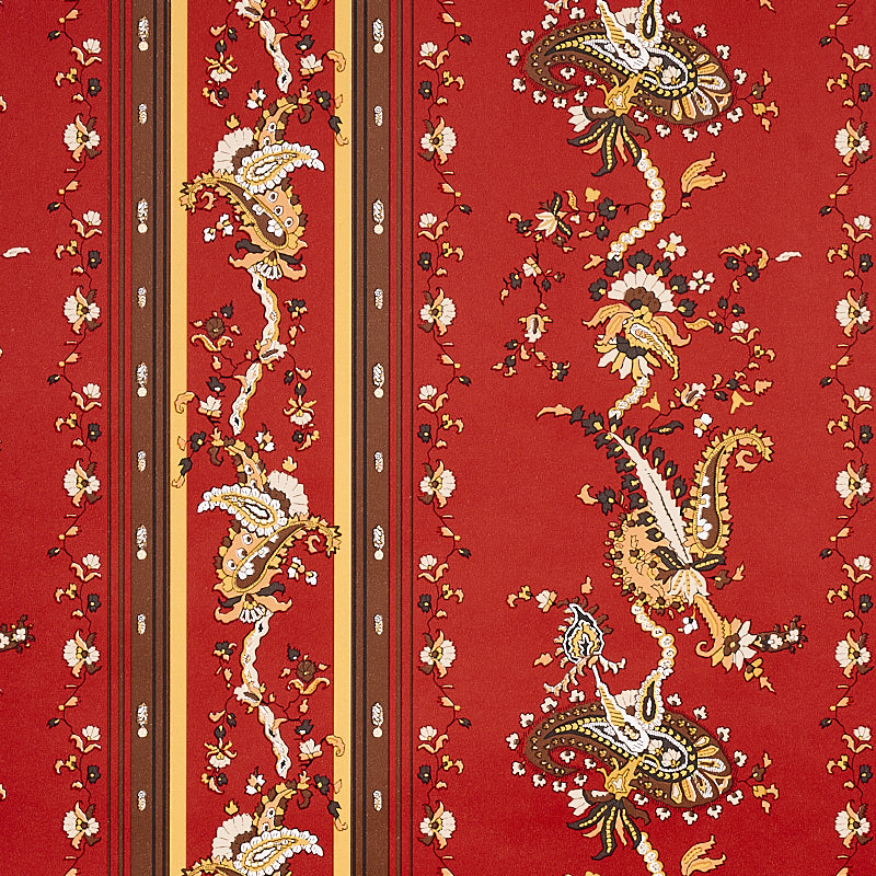 Elena Paisley Stripe Pompeii by Schumacher Cabana Collection Gravure-Printed Bohemian Wallpaper – 5012892