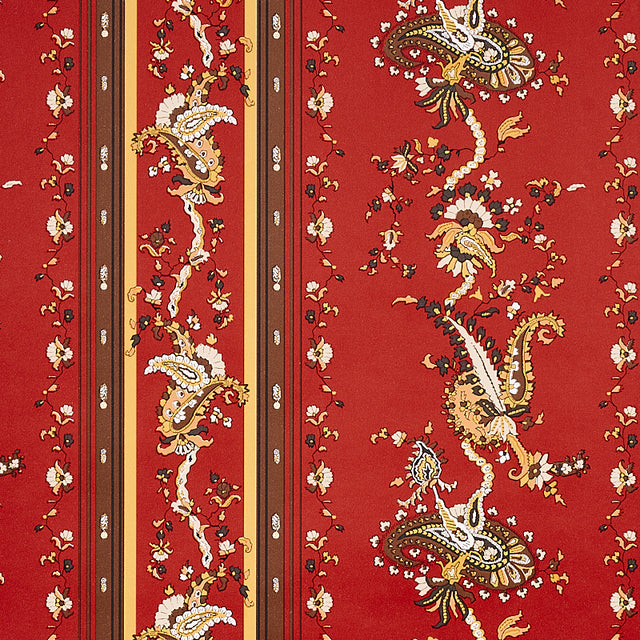 Elena Paisley Stripe Pompeii by Schumacher Cabana Collection Gravure-Printed Bohemian Wallpaper – 5012892