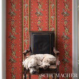 Elena Paisley Stripe Pompeii by Schumacher Cabana Collection Gravure-Printed Bohemian Wallpaper – 5012892
