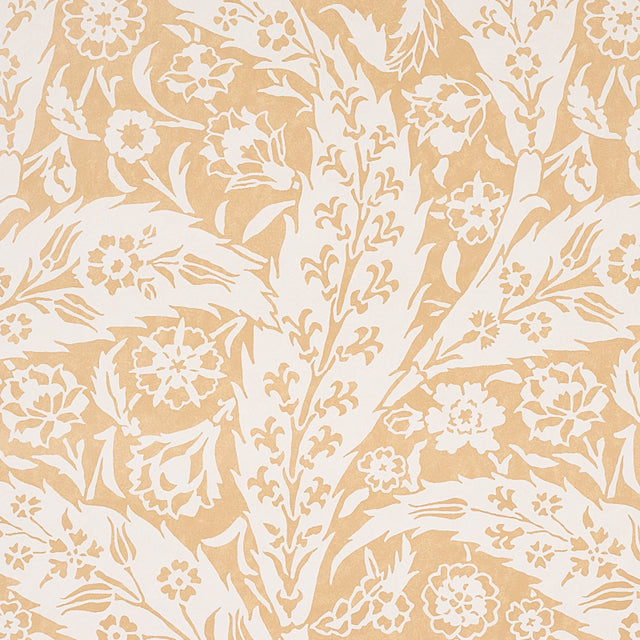 Saz Paisley Ochre by Schumacher Large-Scale Paisley Wallpaper – Cabana Collection 5012900