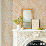 Saz Paisley Ochre by Schumacher Large-Scale Paisley Wallpaper – Cabana Collection 5012900