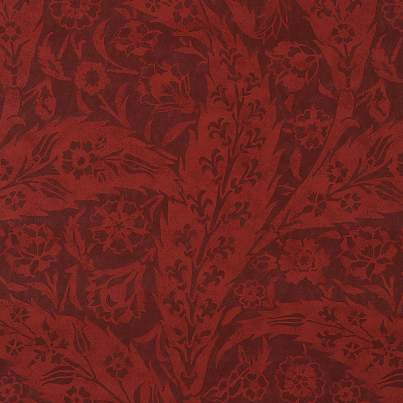 Saz Paisley Burgundy by Schumacher Cabana Collection Large-Scale Paisley Wallpaper – 5012902