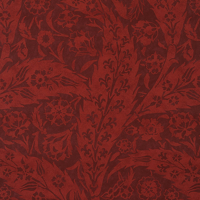 Saz Paisley Burgundy by Schumacher Cabana Collection Large-Scale Paisley Wallpaper – 5012902