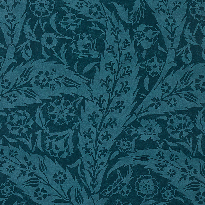 Saz Paisley Peacock by Schumacher Cabana Collection Large-Scale Paisley Wallpaper – 5012903