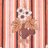 Turnip Carnation by Schumacher Cabana Collection Vintage Floral Stripe Wallpaper – Schumacher 5012911