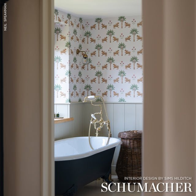 Tiger Palm Crimson by Schumacher Mystique Collection Wallpaper – Schumacher 5012922