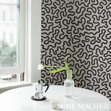RILEY Soft Black Abstract Squiggle Wallpaper – Schumacher 5012930