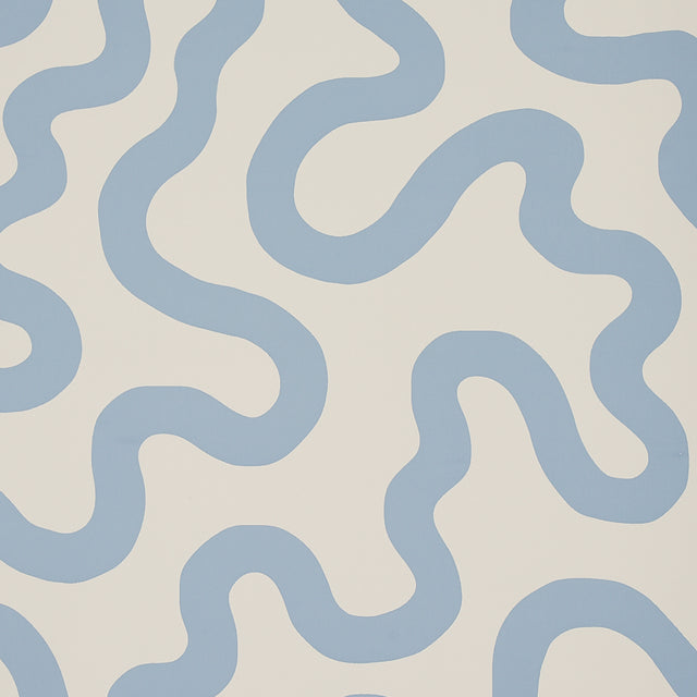 RILEY Sky on Ivory by Schumacher Modern Vermicelli Wallpaper – Schumacher 5012931