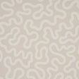 RILEY wallpaper in Natural by Schumacher features a modern vermicelli pattern in a neutral colorway, shown in a styled interior and close-up views.