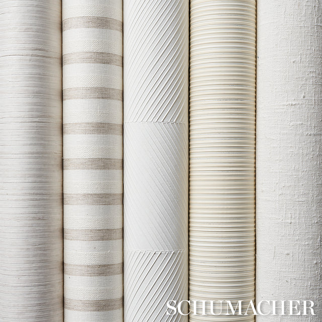 Linen Bark White by Schumacher Textured Wallcovering – Schumacher 5012960