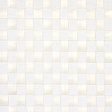Textured Check wallcovering in white with a handwoven check pattern of flat and rolled paper bands, by Schumacher.