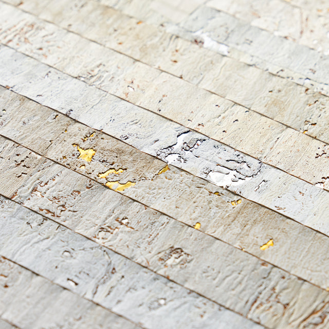 Cork Stripe White by Schumacher Textured Wallcovering – Schumacher 5013000
