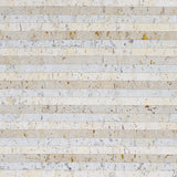 Cork Stripe wallcovering in white with metallic flecks and hand-pieced strips, by Schumacher.