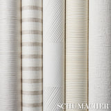 Textured Linen Stripe White by Schumacher Organic Linen Stripe Wallpaper – Schumacher 5013020