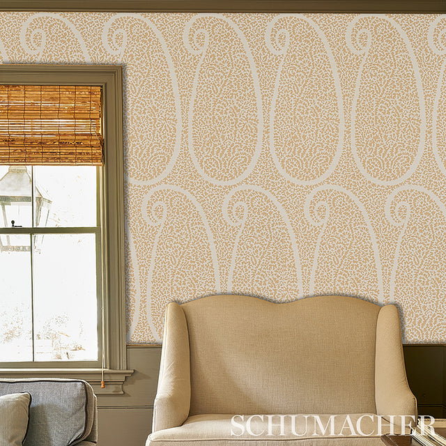 Ambala Paisley Sisal Straw Grasscloth Wallpaper – Schumacher 5013033
