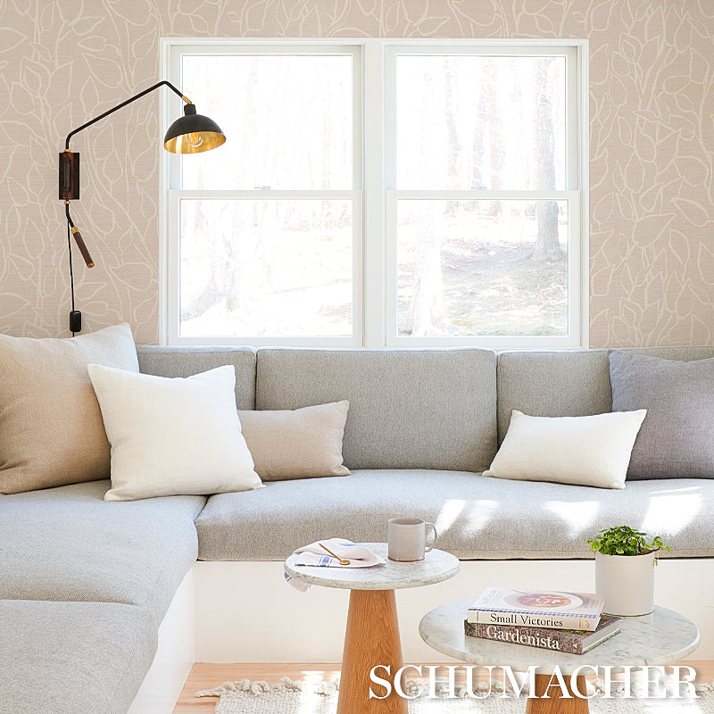 Solandra Vine Sisal Grey by Schumacher Botanical Grasscloth Wallpaper – Schumacher 5013040