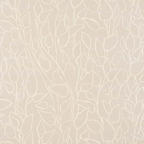 Solandra Vine Sisal wallpaper in grey, a loose and leafy climbing botanical pattern printed on sisal for a tactile, textural appeal.