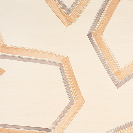 Enzo Sisal wallcovering in dark neutral with oversized geometric hand-painted pattern by Schumacher