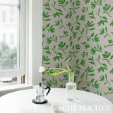 Laurel Black by Schumacher Modern Botanical Wallpaper – Schumacher 5013071