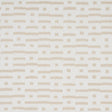 Abstract Ikat wallpaper in natural colorway, featuring a rhythmic broken-stripe pattern with subtle striations, styled in a modern living room.