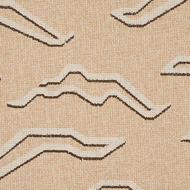 Kata Paperweave Oatmeal by Schumacher Abstract Tibetan Tiger Pattern Wallpaper – Schumacher 5013110