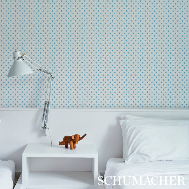 Astral Blue by Schumacher Celestial Star Wallpaper – Hobe Erwin Collection 5013141