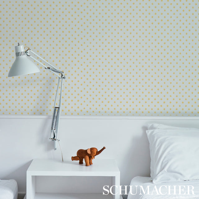 Astral Yellow by Schumacher Celestial Star Wallpaper – Hobe Erwin Collection 5013143
